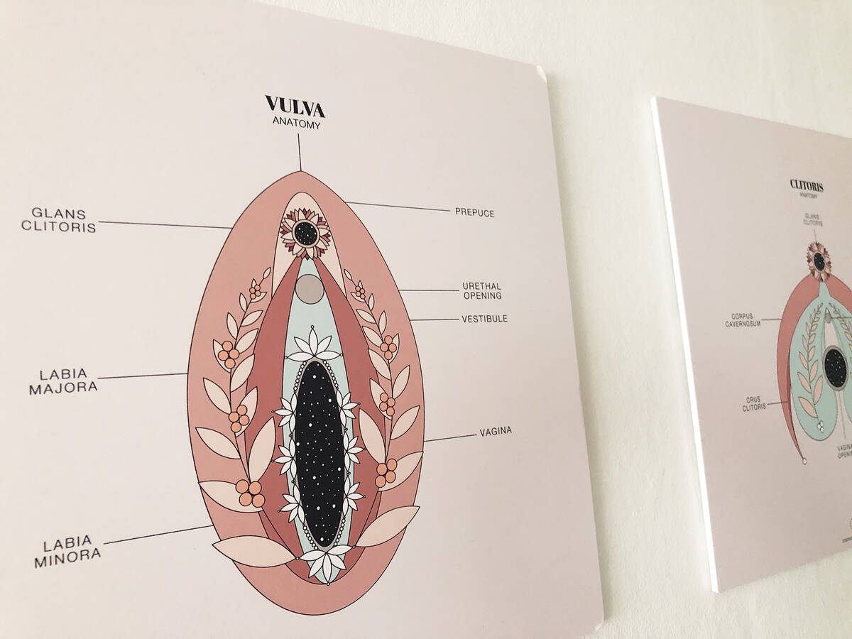 Grafisk och konstnärlig bild på en vulva.