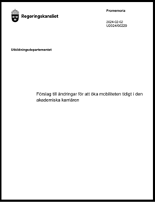 Förslag till ändringar för att öka mobiliteten tidigt i den akademiska karriären