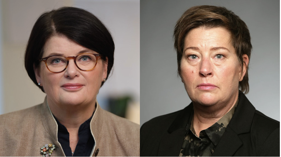Heike Erkers ordförande Akademikerförbundet SSR och Malin Ackholt ordförande, Hotell- och restaurangfacket